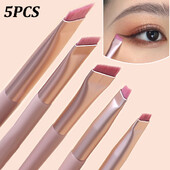 Upgrade Perie plată pentru eyeliner în unghi cu peri moi sub ochi Perii pentru sprâncene 5 buc. perie de machiaj ultra-subțire Instrumente pentru detalii precise