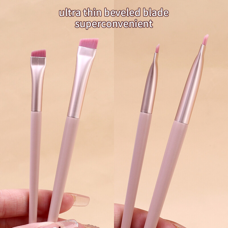Upgrade Perie plată pentru eyeliner în unghi cu peri moi sub ochi Perii pentru sprâncene 5 buc. perie de machiaj ultra-subțire Instrumente pentru detalii precise