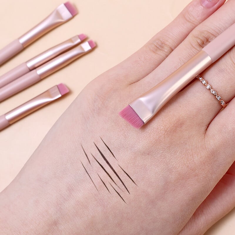 Upgrade Perie plată pentru eyeliner în unghi cu peri moi sub ochi Perii pentru sprâncene 5 buc. perie de machiaj ultra-subțire Instrumente pentru detalii precise