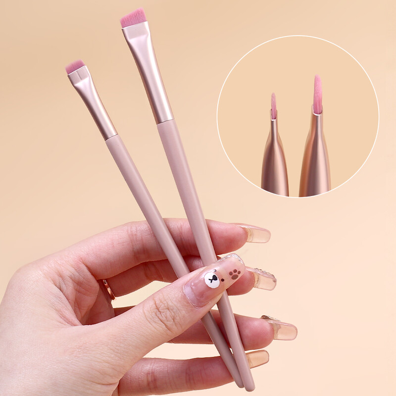 Upgrade Perie plată pentru eyeliner în unghi cu peri moi sub ochi Perii pentru sprâncene 5 buc. perie de machiaj ultra-subțire Instrumente pentru detalii precise