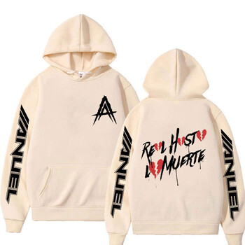 Гореща разпродажба на рапъра Anuel AA Real Hasta La Muerte Hoodie Мъжки Дамски модни естетични хип-хоп суичъри Извънгабаритни пуловери Суичъри