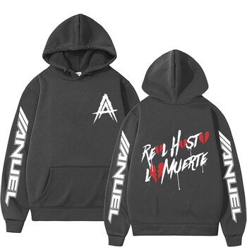 Гореща разпродажба на рапъра Anuel AA Real Hasta La Muerte Hoodie Мъжки Дамски модни естетични хип-хоп суичъри Извънгабаритни пуловери Суичъри