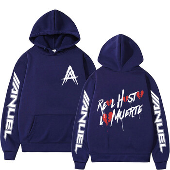 Гореща разпродажба на рапъра Anuel AA Real Hasta La Muerte Hoodie Мъжки Дамски модни естетични хип-хоп суичъри Извънгабаритни пуловери Суичъри