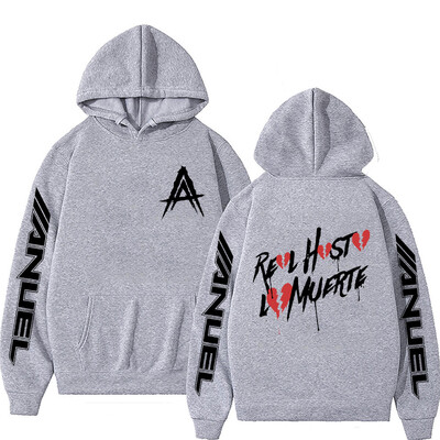 Hot Sale Rapper Anuel AA Real Hasta La Muerte Hoodie s kapuljačom Muškarci Ženske modne estetske hip hop majice s kapuljačom Preveliki puloveri s kapuljačom