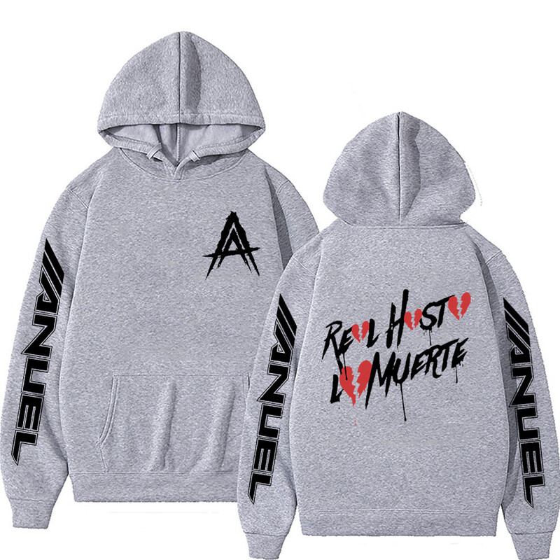 Hot Sale Rapper Anuel AA Real Hasta La Muerte Hoodie s kapuljačom Muškarci Ženske modne estetske hip hop majice s kapuljačom Preveliki puloveri s kapuljačom