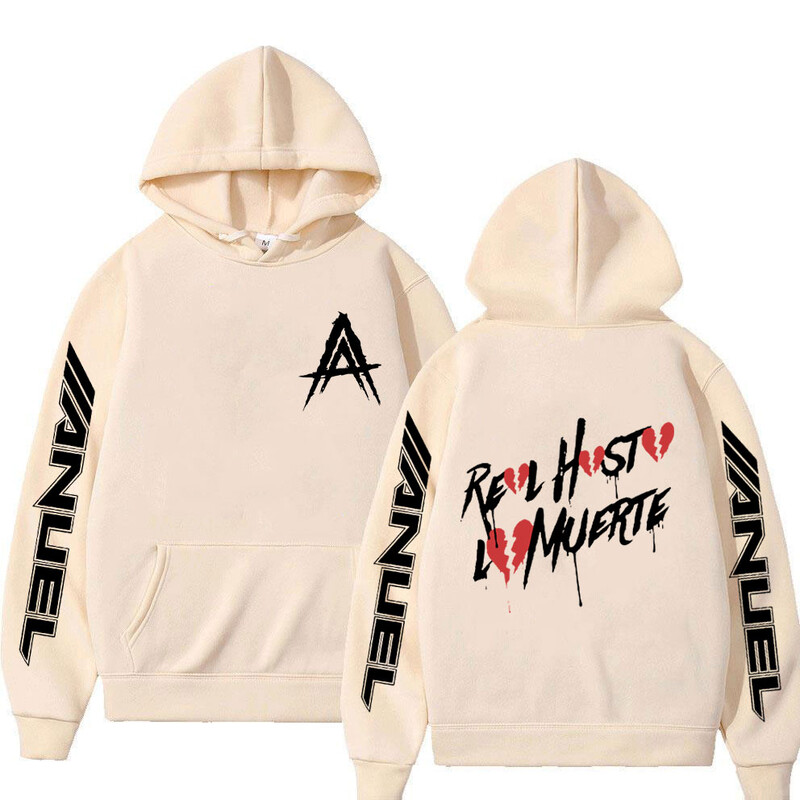 Hot Sale Rapper Anuel AA Real Hasta La Muerte Hoodie s kapuljačom Muškarci Ženske modne estetske hip hop majice s kapuljačom Preveliki puloveri s kapuljačom