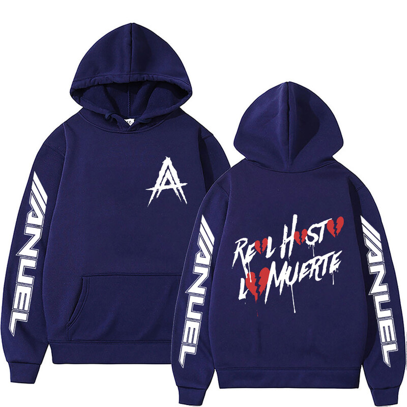 Hot Sale Rapper Anuel AA Real Hasta La Muerte Hoodie s kapuljačom Muškarci Ženske modne estetske hip hop majice s kapuljačom Preveliki puloveri s kapuljačom