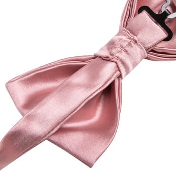 Hi-Tie Dusty Pink Silk Mens Solid Sage Green Предварително вързана папионка Комплект копчета за ръкавели Пеперуда с папионка на възел за мъжки сватбен бизнес