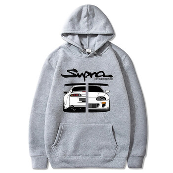 2023 Initial D Supra Hoodies Мъжки и дамски JDM Manga печат Свободен ежедневен дълъг ръкав Японски ежедневен спортен суичър