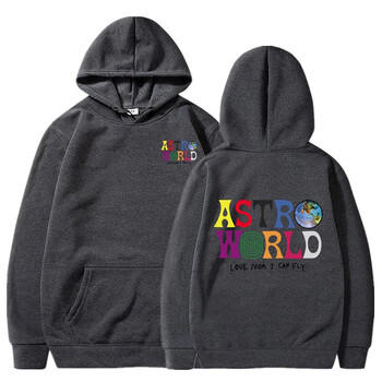 Travis Scott Hoodies Men Look Mom I Can Fly Суичъри с щампи на букви Дамска мода ASTROWORLD Пуловер с качулка Ежедневно спортно облекло