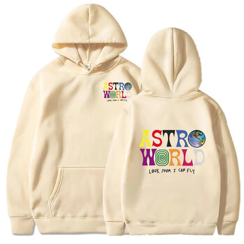 Travis Scott Hoodies Men Look Mom I Can Fly Суичъри с щампи на букви Дамска мода ASTROWORLD Пуловер с качулка Ежедневно спортно облекло