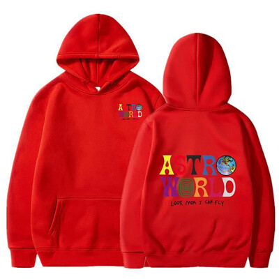 Travis Scott Hoodies Men Look Mom I Can Fly Суичъри с щампи на букви Дамска мода ASTROWORLD Пуловер с качулка Ежедневно спортно облекло