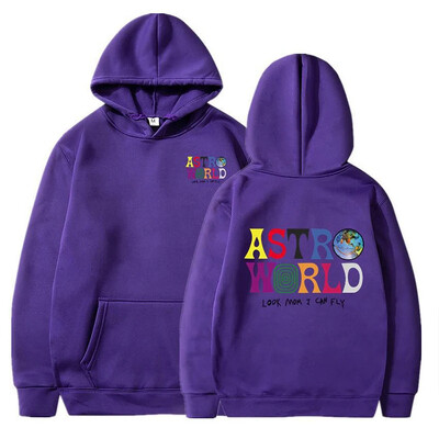 Travis Scott Hoodies Men Look Mom I Can Fly Суичъри с щампи на букви Дамска мода ASTROWORLD Пуловер с качулка Ежедневно спортно облекло
