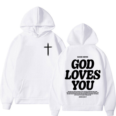 Harajuku estetická kresťanská mikina s kapucňou s biblickým veršom a Bohom, ktorý ťa miluje, pánska a dámska vintage mikina s kapucňou, streetwear Y2K