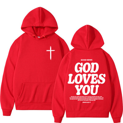 Harajuku estetická kresťanská mikina s kapucňou s biblickým veršom a Bohom, ktorý ťa miluje, pánska a dámska vintage mikina s kapucňou, streetwear Y2K
