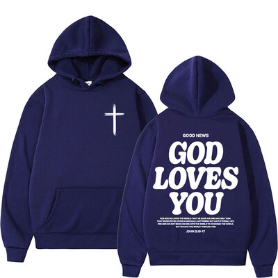 Harajuku estetická kresťanská mikina s kapucňou s biblickým veršom a Bohom, ktorý ťa miluje, pánska a dámska vintage mikina s kapucňou, streetwear Y2K