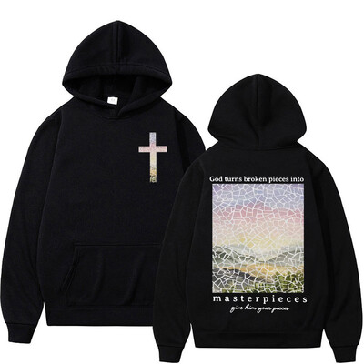 Harajuku estetická kresťanská mikina s kapucňou s biblickým veršom a Bohom, ktorý ťa miluje, pánska a dámska vintage mikina s kapucňou, streetwear Y2K