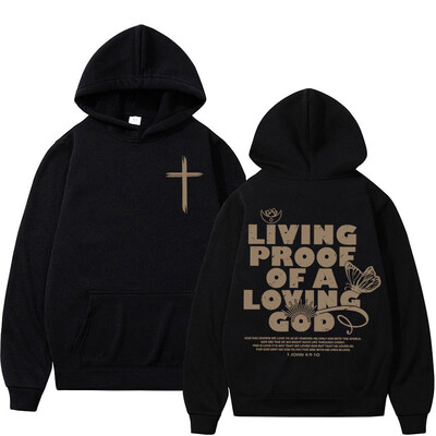 Harajuku estetická kresťanská mikina s kapucňou s biblickým veršom a Bohom, ktorý ťa miluje, pánska a dámska vintage mikina s kapucňou, streetwear Y2K