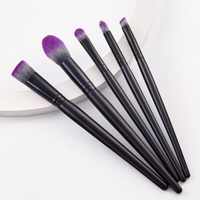 SAIANTTH 5tk Black Purple soft Bristle Portable Makeup Pintslid Set sileda aluspõsepuna kulmude lauvärv Beauty Tools