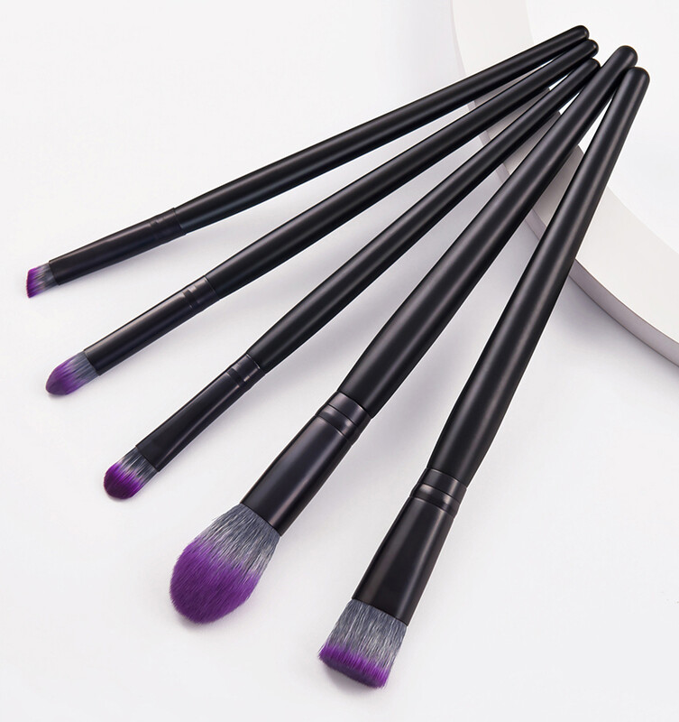 SAIANTTH 5tk Black Purple soft Bristle Portable Makeup Pintslid Set sileda aluspõsepuna kulmude lauvärv Beauty Tools