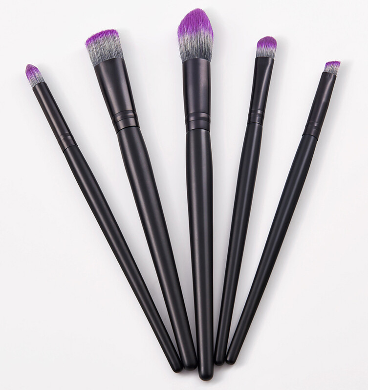SAIANTTH 5tk Black Purple soft Bristle Portable Makeup Pintslid Set sileda aluspõsepuna kulmude lauvärv Beauty Tools