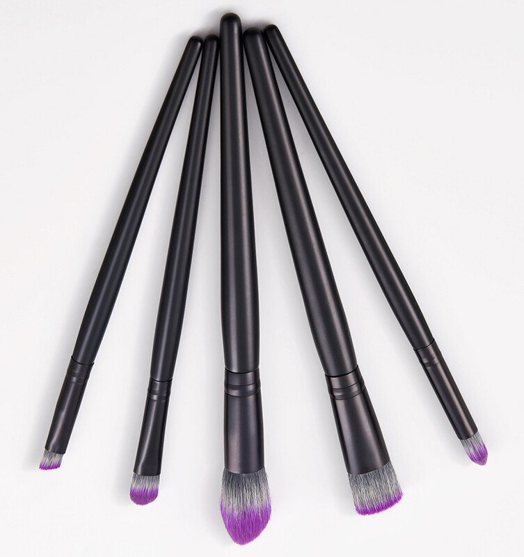 SAIANTTH 5tk Black Purple soft Bristle Portable Makeup Pintslid Set sileda aluspõsepuna kulmude lauvärv Beauty Tools