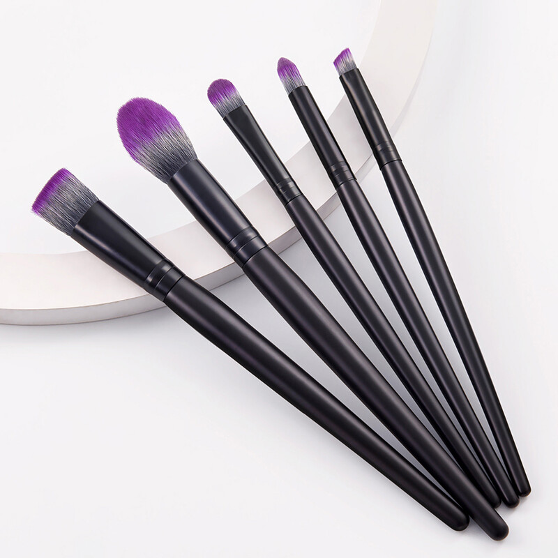 SAIANTTH 5tk Black Purple soft Bristle Portable Makeup Pintslid Set sileda aluspõsepuna kulmude lauvärv Beauty Tools