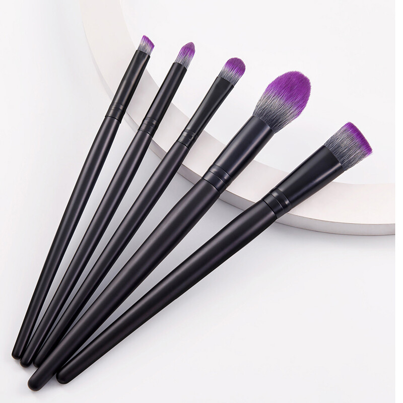 SAIANTTH 5tk Black Purple soft Bristle Portable Makeup Pintslid Set sileda aluspõsepuna kulmude lauvärv Beauty Tools