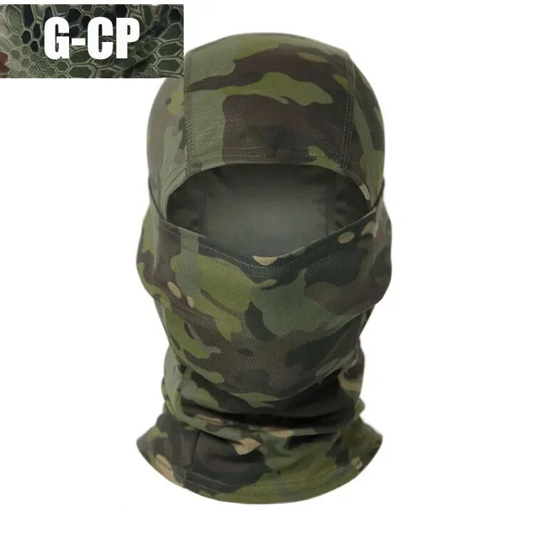 Taktická kukla Multicam s celotvárovou maskou, štítom, cyklistickým airsoftovým poľovníckym klobúkom, maskovacou kuklou, šatkou