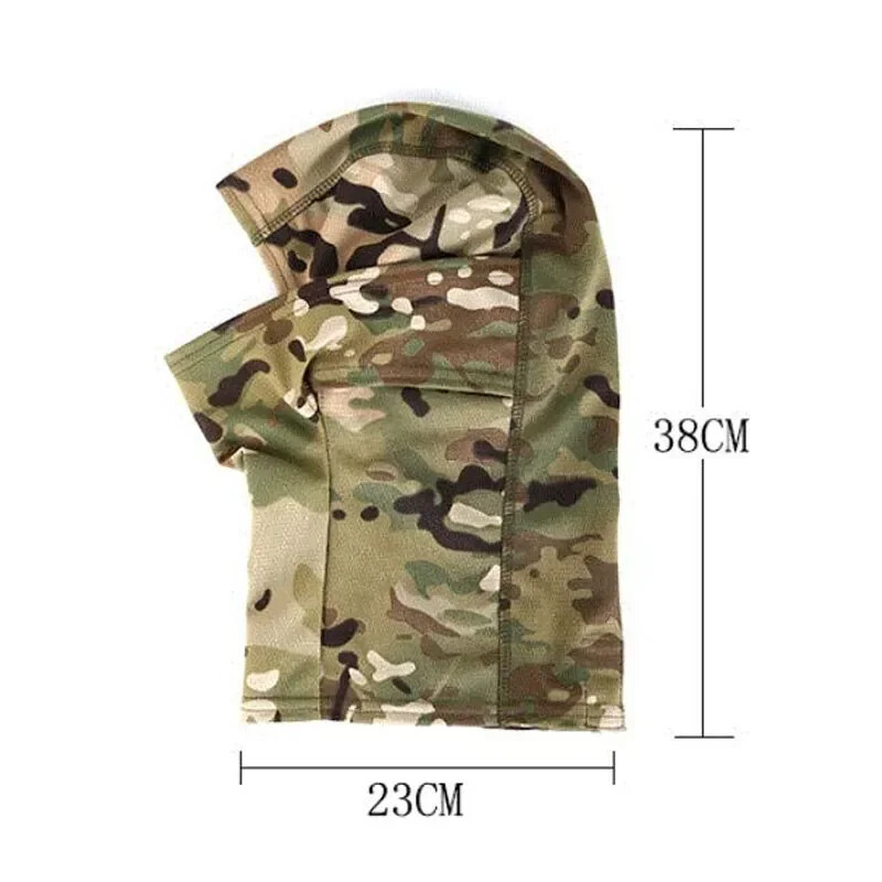 Taktická kukla Multicam s celotvárovou maskou, štítom, cyklistickým airsoftovým poľovníckym klobúkom, maskovacou kuklou, šatkou