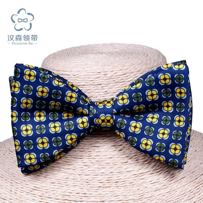 μπλε Ανδρικό παπιγιόν spot χονδρικής νέο εμπριμέ παπιγιόν εργοστασιακό πολυεστερικό παπιγιόν με διαμάντια