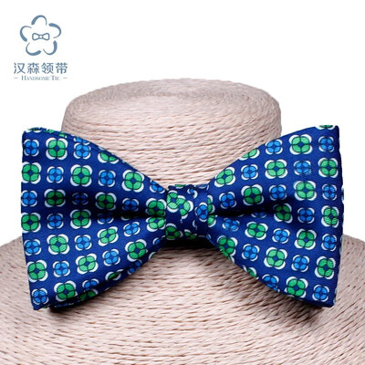 μπλε Ανδρικό παπιγιόν spot χονδρικής νέο εμπριμέ παπιγιόν εργοστασιακό πολυεστερικό παπιγιόν με διαμάντια