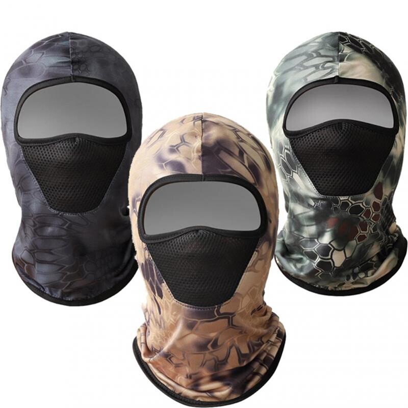 vīrieši riteņbraukšana ātri žūstoša galvassega Tactical Camouflage Balaclava Mesh sejas maska tuksneša pitona raksts atpūta Baotou TSLM1