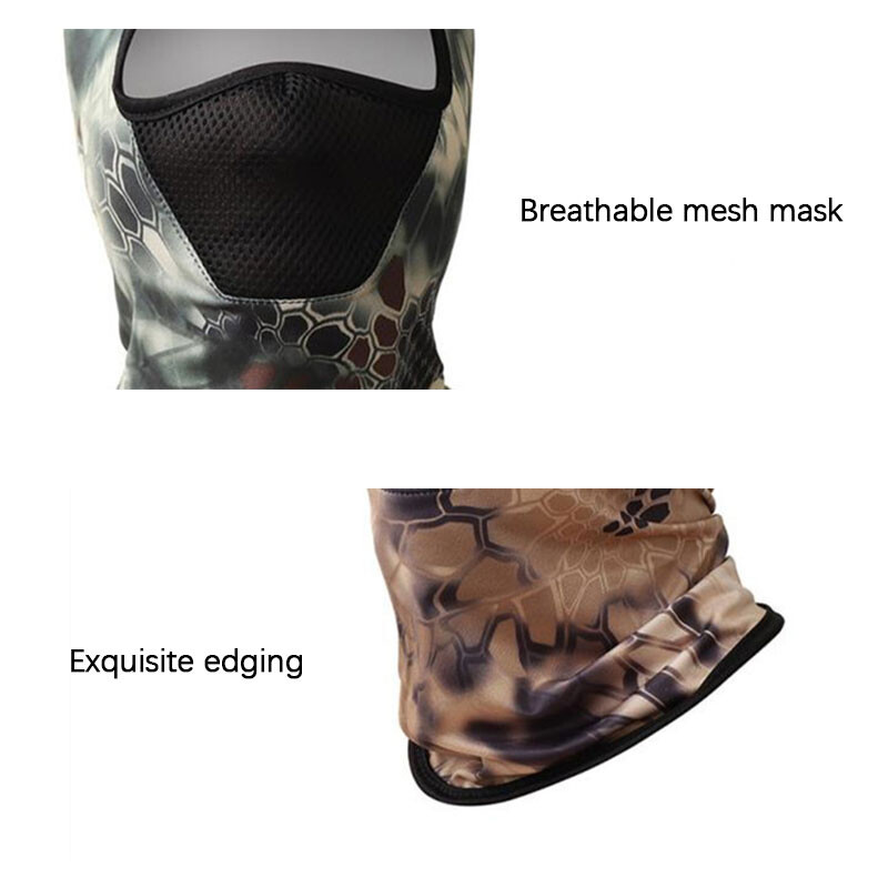 vīrieši riteņbraukšana ātri žūstoša galvassega Tactical Camouflage Balaclava Mesh sejas maska tuksneša pitona raksts atpūta Baotou TSLM1