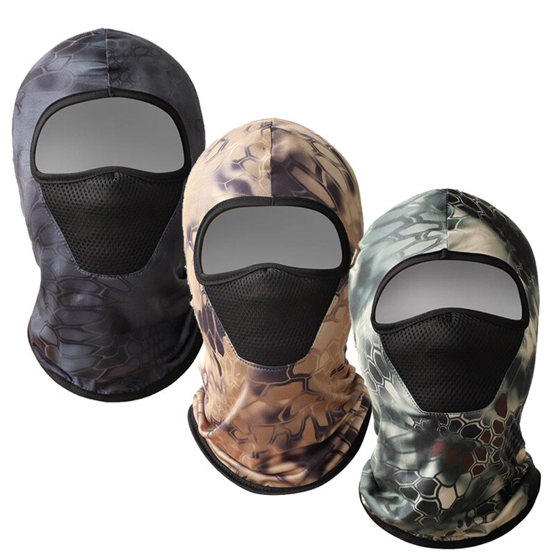 vīrieši riteņbraukšana ātri žūstoša galvassega Tactical Camouflage Balaclava Mesh sejas maska tuksneša pitona raksts atpūta Baotou TSLM1
