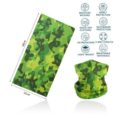 Kamuflāžas medību galvas pārvalks Taktiskā medību šalle kakla getras vīriešiem bezšuvju bandana sieviešu galvas saite Balaclava caurules sejas vairogs