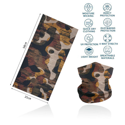 Kamuflāžas medību galvas pārvalks Taktiskā medību šalle kakla getras vīriešiem bezšuvju bandana sieviešu galvas saite Balaclava caurules sejas vairogs