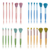 SAIANTTH Nature Beauty 6gab Mīksto saru aplauzuma otiņas Acu ēnu komplekts vaigu otu kosmētikas rīks pilns komplekts PVC pārnēsājams