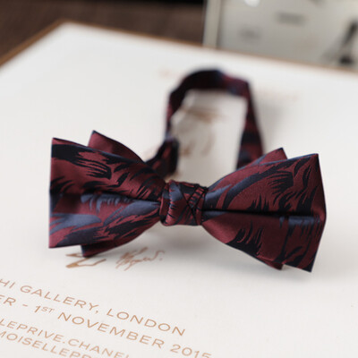 2024 Papioni pentru bărbați cu design nou jacquard din poliester, bej, maro, papion pentru bărbați, fulgi de zăpadă, în dungi, costum de domn, fluture