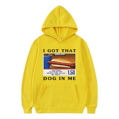 Mikina s kapucňou I Got That Dog in Me, vtipná grafika s hotdogmi, meme, s kapucňou pre mužov, módna retro nadrozmerná mikina, unisex streetwear