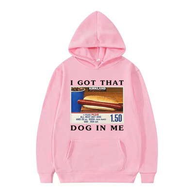 Mikina s kapucňou I Got That Dog in Me, vtipná grafika s hotdogmi, meme, s kapucňou pre mužov, módna retro nadrozmerná mikina, unisex streetwear