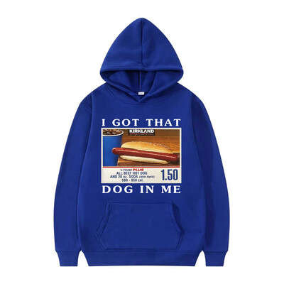 Mikina s kapucňou I Got That Dog in Me, vtipná grafika s hotdogmi, meme, s kapucňou pre mužov, módna retro nadrozmerná mikina, unisex streetwear