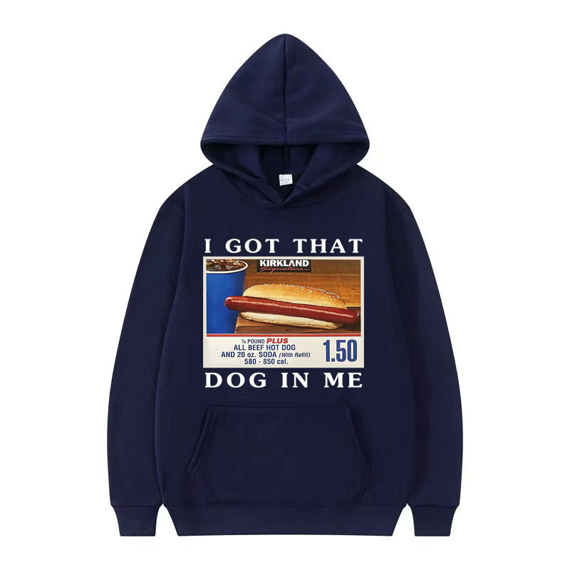 Mikina s kapucňou I Got That Dog in Me, vtipná grafika s hotdogmi, meme, s kapucňou pre mužov, módna retro nadrozmerná mikina, unisex streetwear