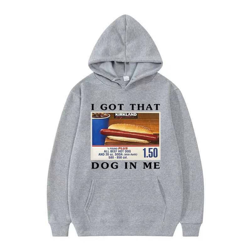 Mikina s kapucňou I Got That Dog in Me, vtipná grafika s hotdogmi, meme, s kapucňou pre mužov, módna retro nadrozmerná mikina, unisex streetwear