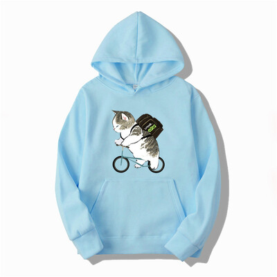 Muškarci Ženske majice s kapuljačom Modne majice s crtanim mačkama s printanim grafičkim motivima Labave ležerne Harajuku pulover s kapuljačom Sportska odjeća
