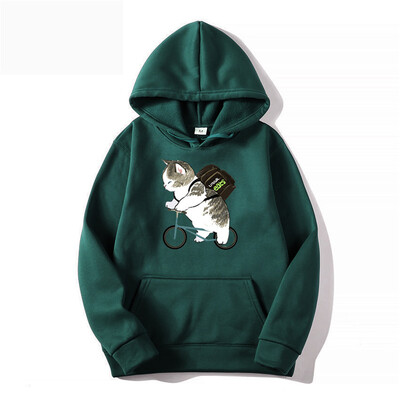Muškarci Ženske majice s kapuljačom Modne majice s crtanim mačkama s printanim grafičkim motivima Labave ležerne Harajuku pulover s kapuljačom Sportska odjeća