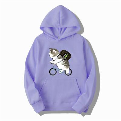 Muškarci Ženske majice s kapuljačom Modne majice s crtanim mačkama s printanim grafičkim motivima Labave ležerne Harajuku pulover s kapuljačom Sportska odjeća