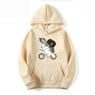 Muškarci Ženske majice s kapuljačom Modne majice s crtanim mačkama s printanim grafičkim motivima Labave ležerne Harajuku pulover s kapuljačom Sportska odjeća