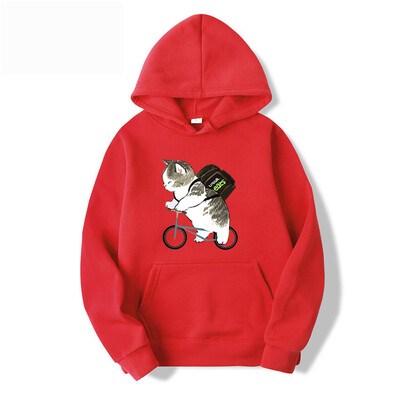 Muškarci Ženske majice s kapuljačom Modne majice s crtanim mačkama s printanim grafičkim motivima Labave ležerne Harajuku pulover s kapuljačom Sportska odjeća