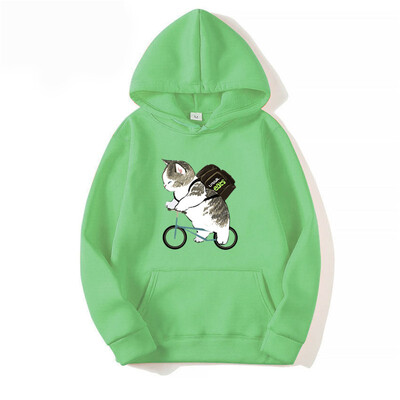 Muškarci Ženske majice s kapuljačom Modne majice s crtanim mačkama s printanim grafičkim motivima Labave ležerne Harajuku pulover s kapuljačom Sportska odjeća